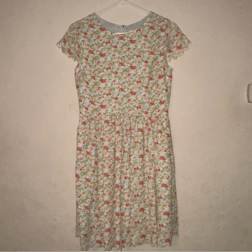 Matilda Jane Floral polyester delicate Dress scallop sleeves, size 6